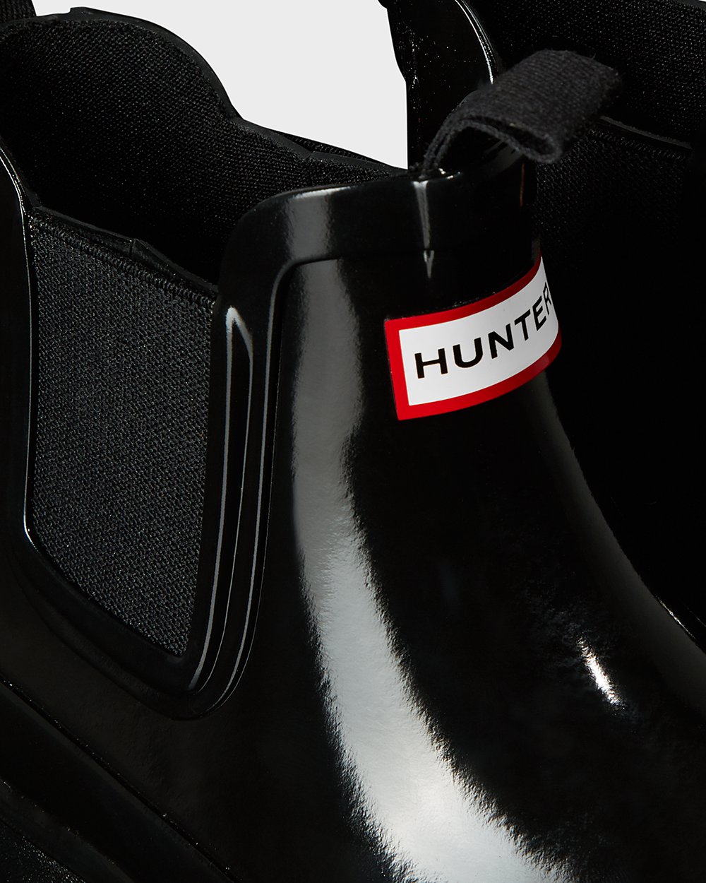 Chelsea Boots Kinderen - Hunter Original Big Gloss - Zwart - 35LJYENSU